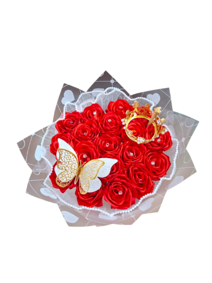 Arreglo de Rosas Rojas de Tela 40