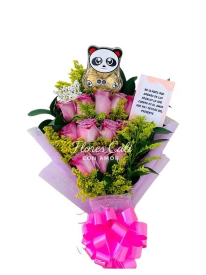 Bouquet de Rosas Rosadas con Chocolates 02