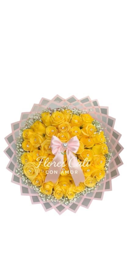 Buchón de rosas amarillas 17