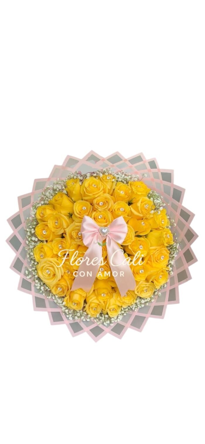 Buchón de rosas amarillas 17