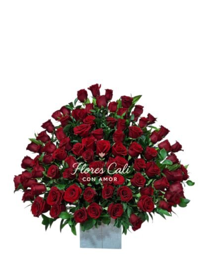 Arreglo de 100 Rosas Rojas Naturales 18