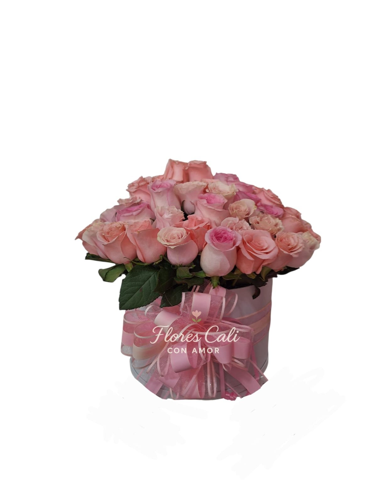 Arreglo de Rosas Rosadas en Caja Decorativa