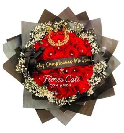 Bouquet de Rosas Rojas con Corona 31